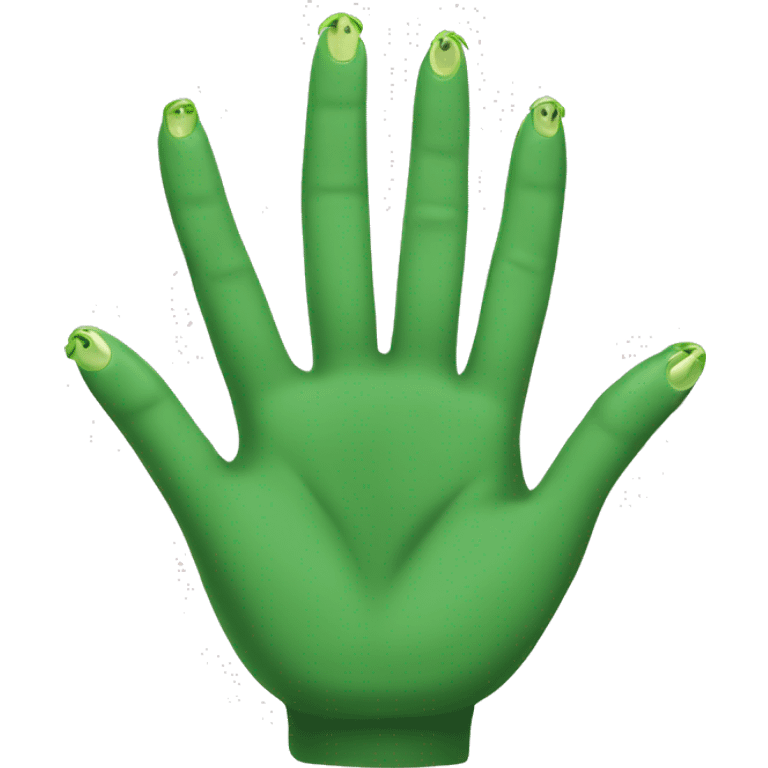 Hand with green finger nails emoji