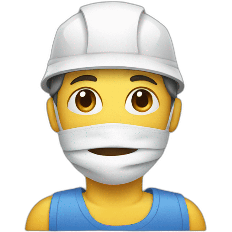 A worker with a bandaged head and arm emoji