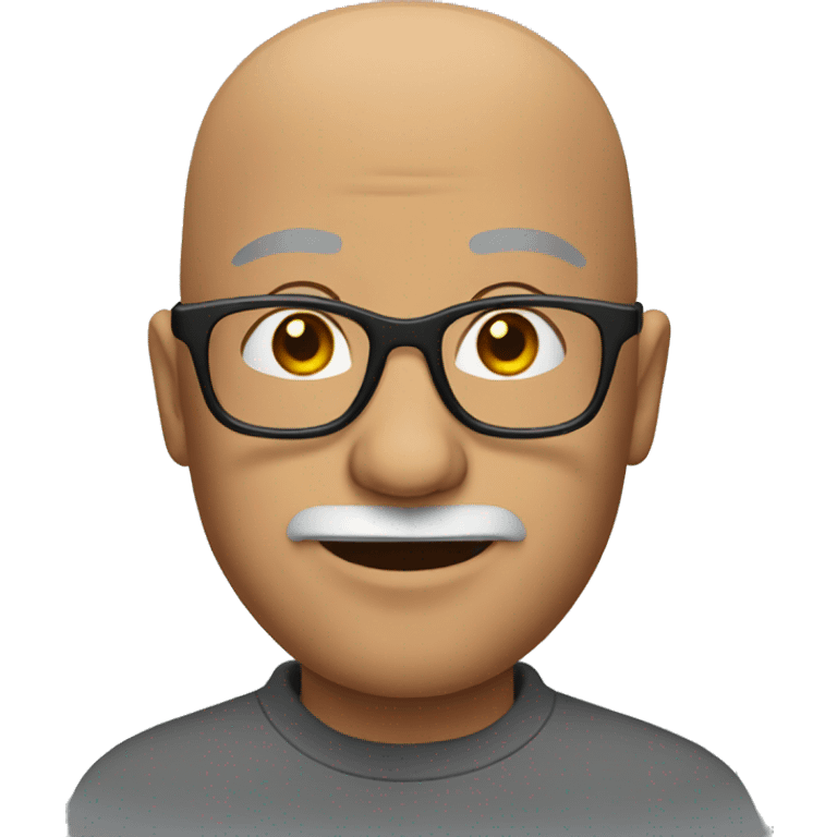 bald man with glasses with facial hair emoji