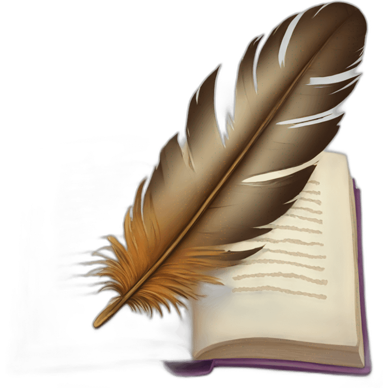 book with feather emoji