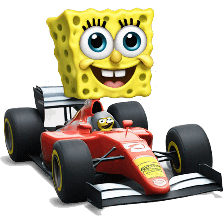 spongebob eating a formula 1 car emoji