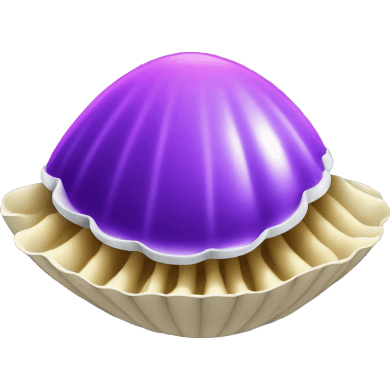 Open Clam shell with purple disco ball in the center  emoji