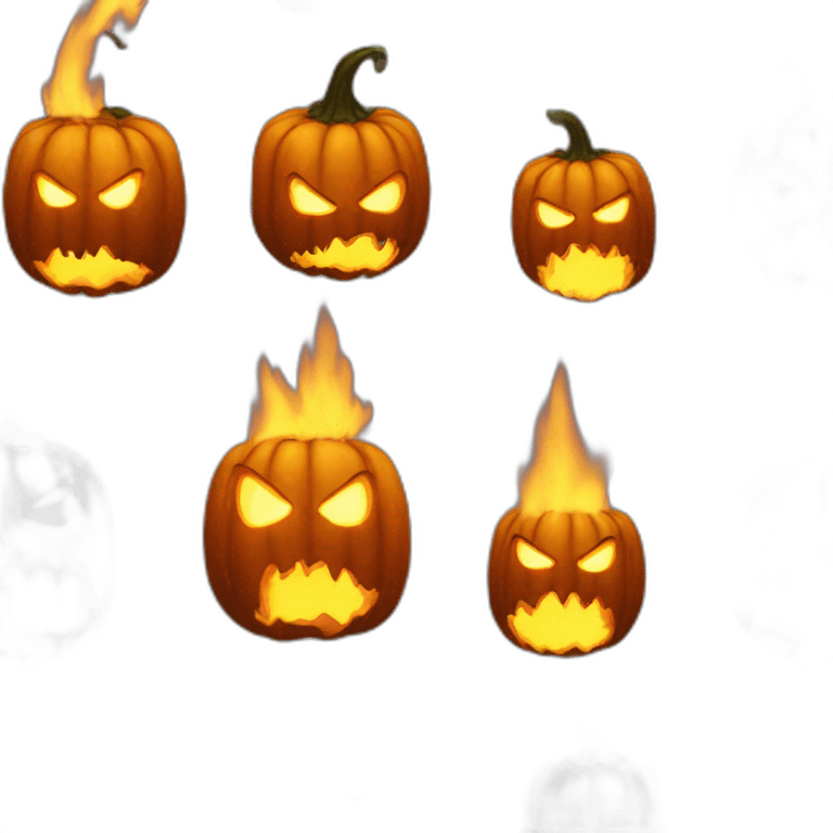 pumpkin head on fire emoji