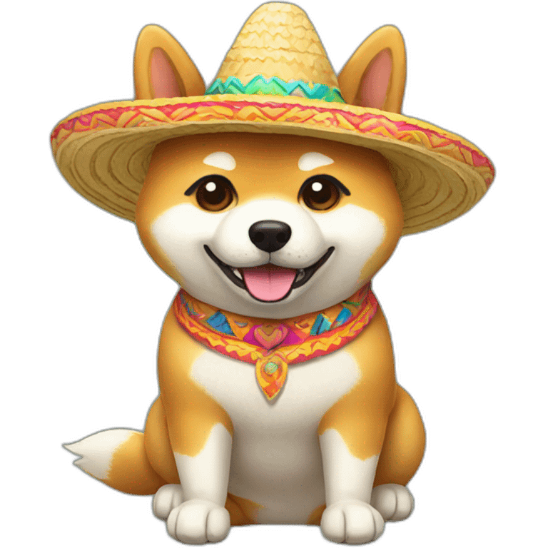 shiba inu wearing sombrero emoji