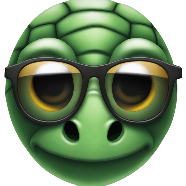 turtle face wih black sunglases emoji