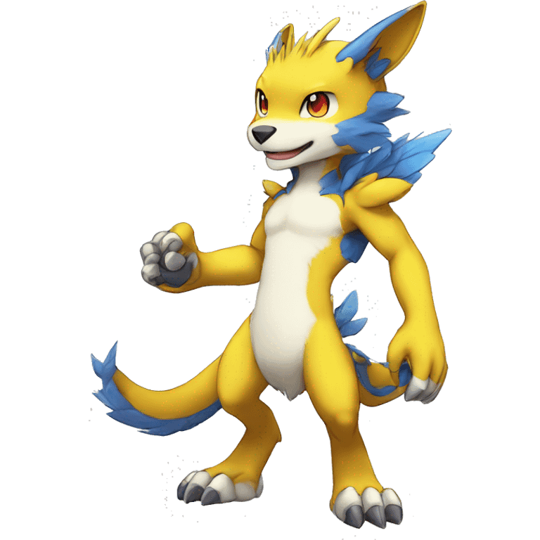 Cute cool anthro Digimon-Pokémon-animal full body emoji