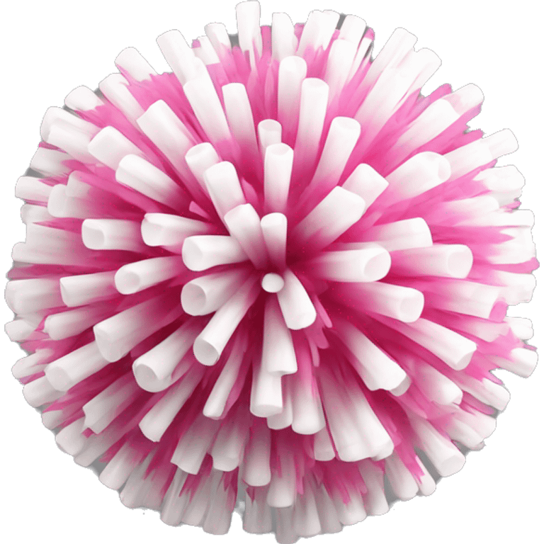 Realistic pink and white cheer leading pom poms isolated. emoji