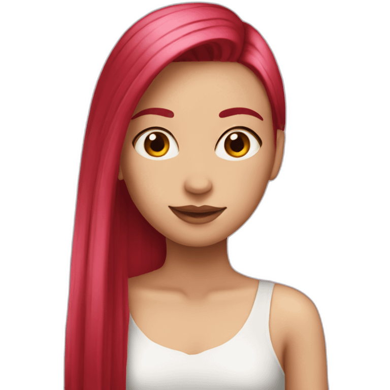 girl-long-straight-rosered-hair-party emoji