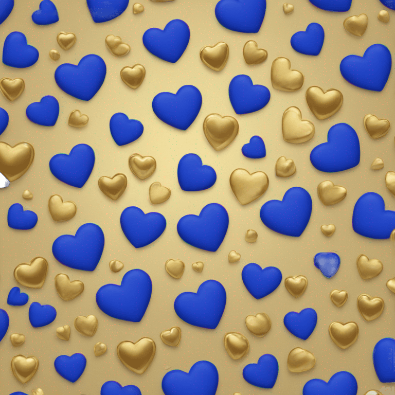 Gold and royal blue hearts emoji