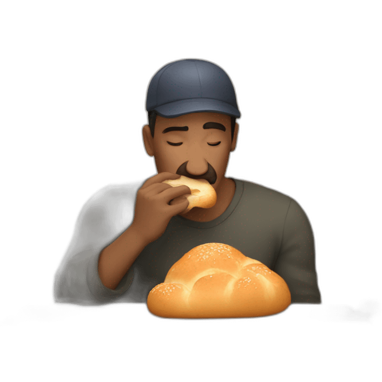 a man licking his bread emoji