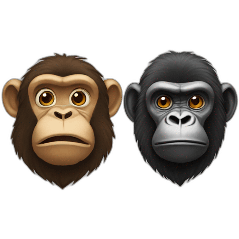 Monkey and gorilla emoji