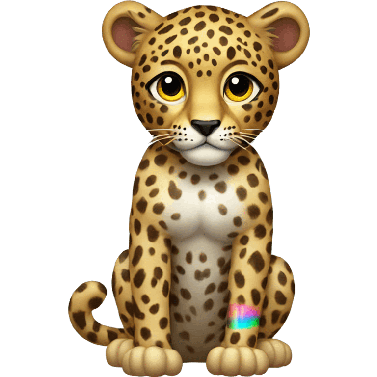 Leopard with rainbow fur  emoji