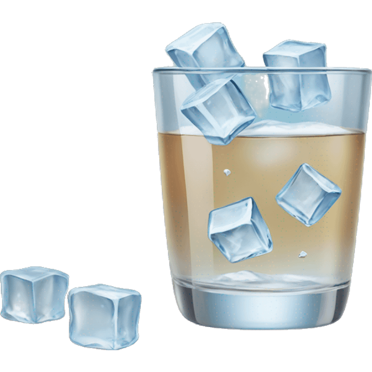 Glass of ice water showing ice cubes emoji