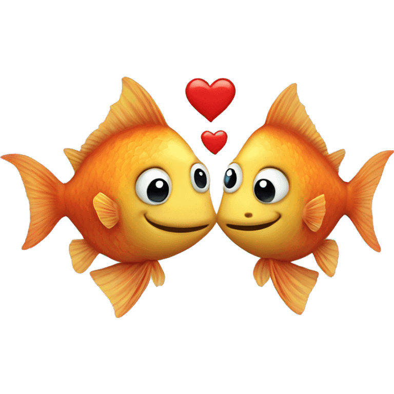 Two fishes with heart emoji