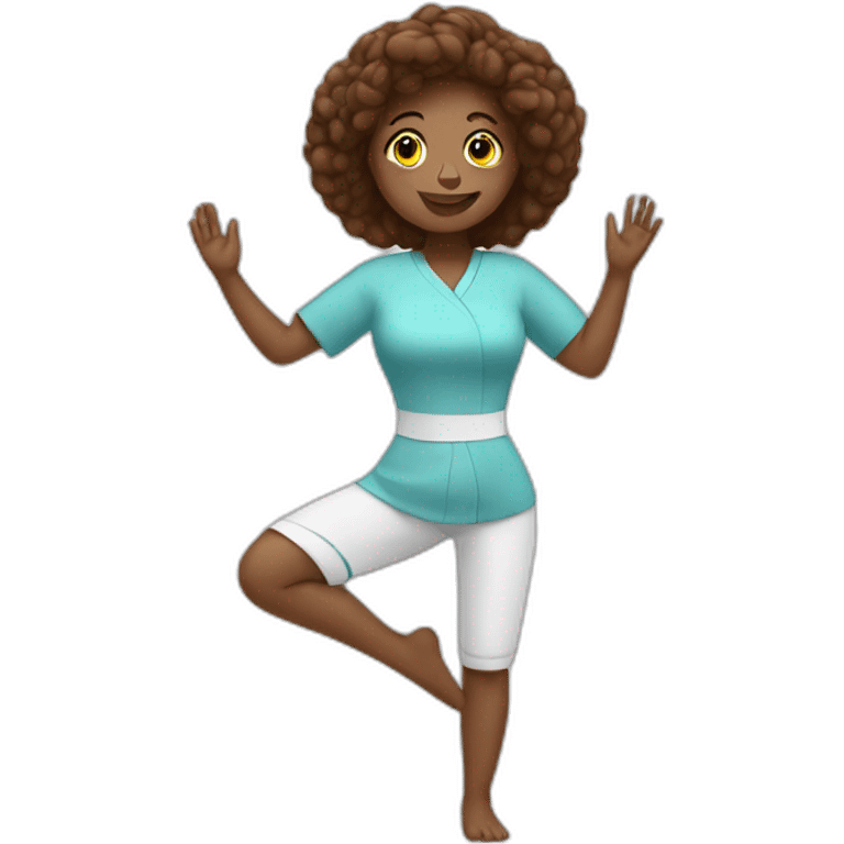 Nurse doing yoga emoji