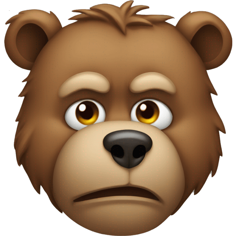 A disgusted bear emoji