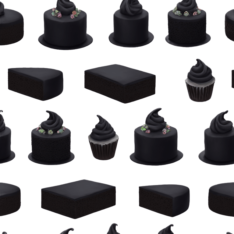 Black goth cake emoji