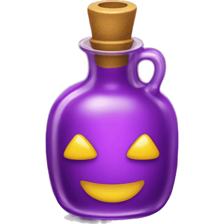 purple potion bottle with yellow four pointed around it emoji