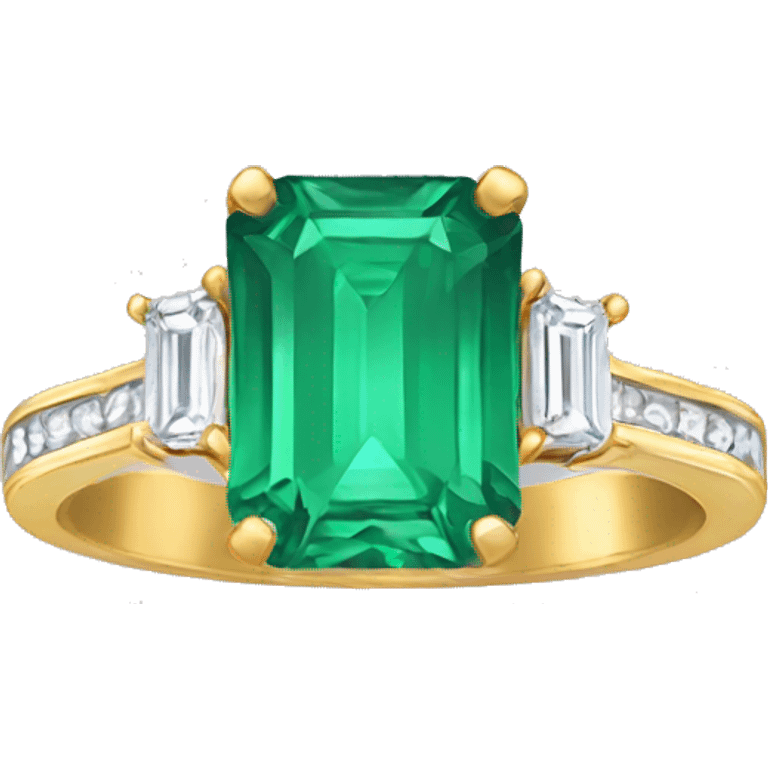 gold emerald cut engagement ring emoji