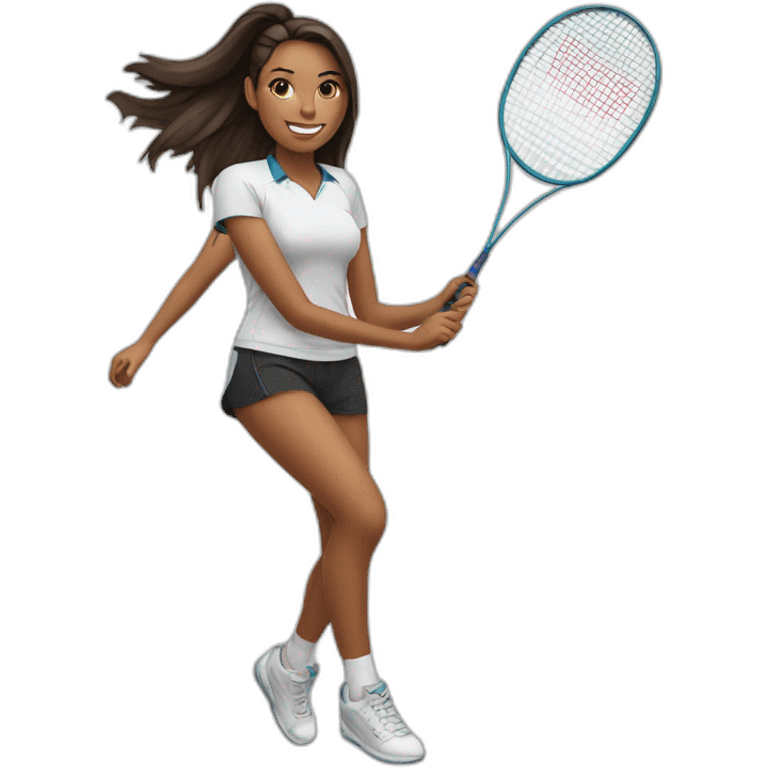 Hot girl playing badminton emoji