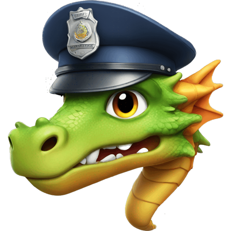 dragon with police hat emoji