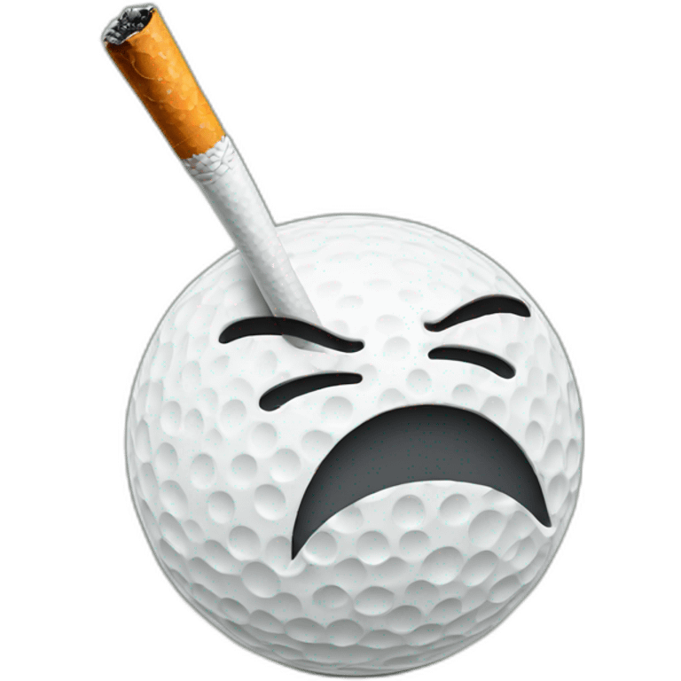 golf ball with face smoking a cigarette emoji