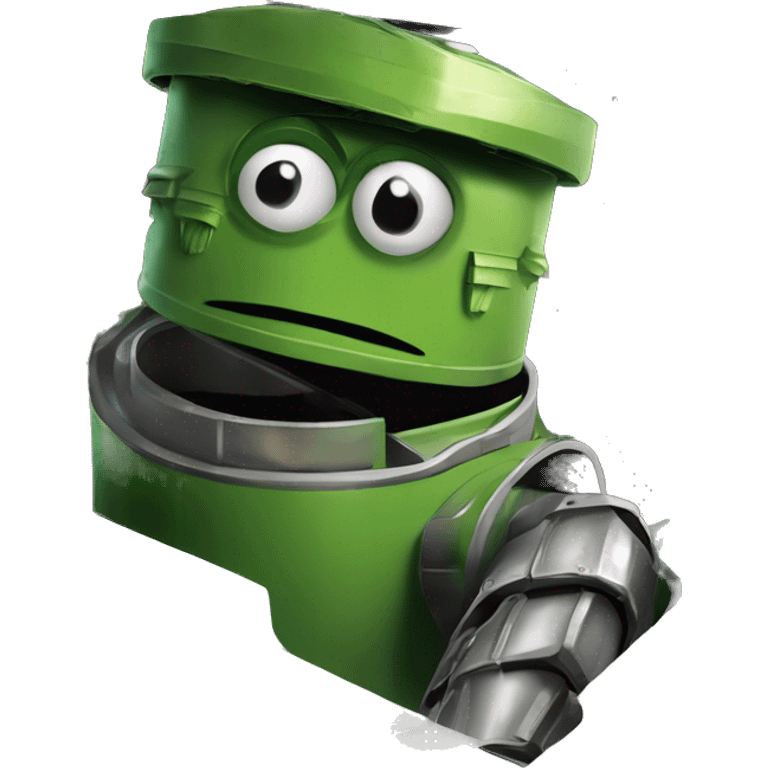 Oscar the Grouch Auto-Bot:
Scrapheap
A green, gruff Autobot with a rough exterior and a built-in trash compactor. Scrapheap transforms into a recycling truck and uses scrap metal as makeshift armor, embracing his grumpy but reliable personality. emoji