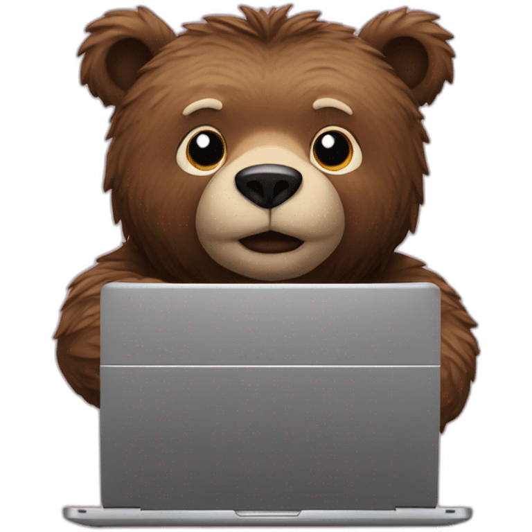 bear chain in screen of laptop emoji