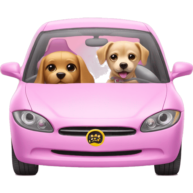 Barbie car with dog inside  emoji