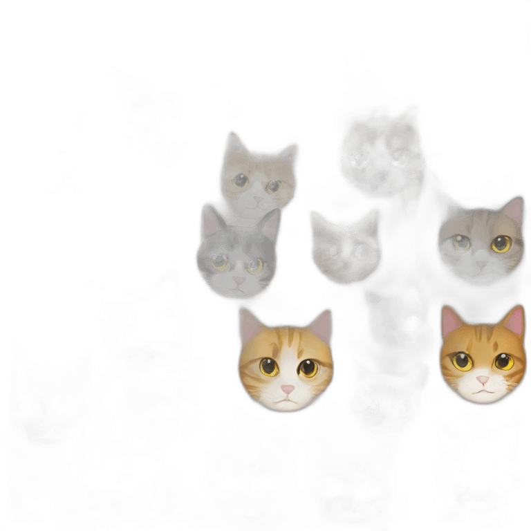 Cats in 16 different colors emoji