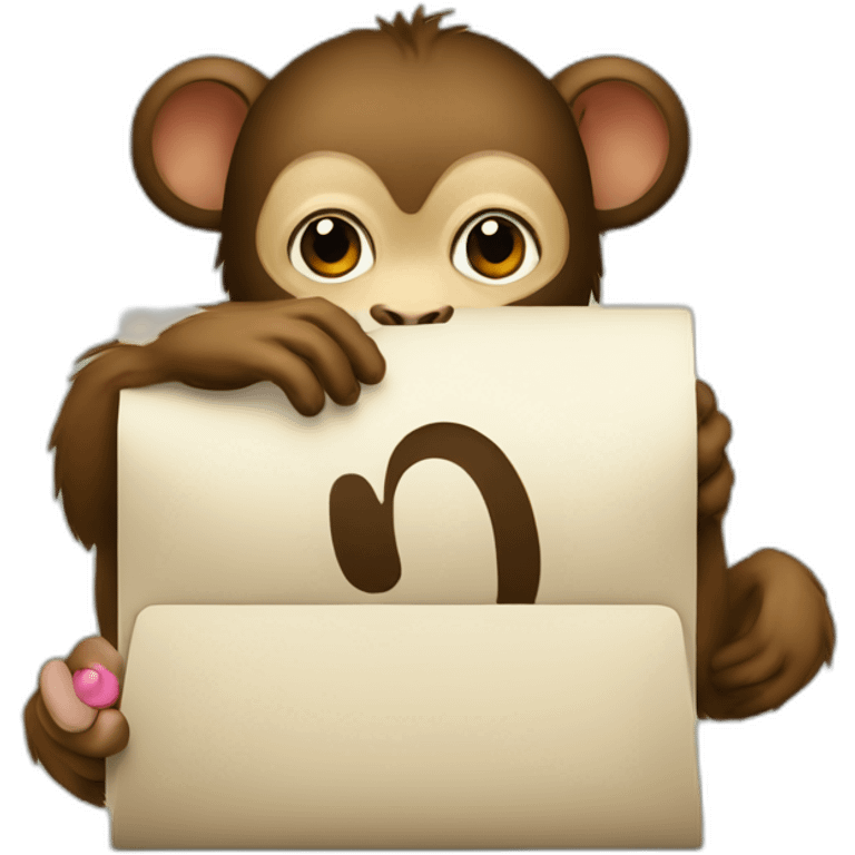 Letter M with a little monkey emoji