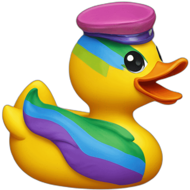 a pride rubber duck emoji