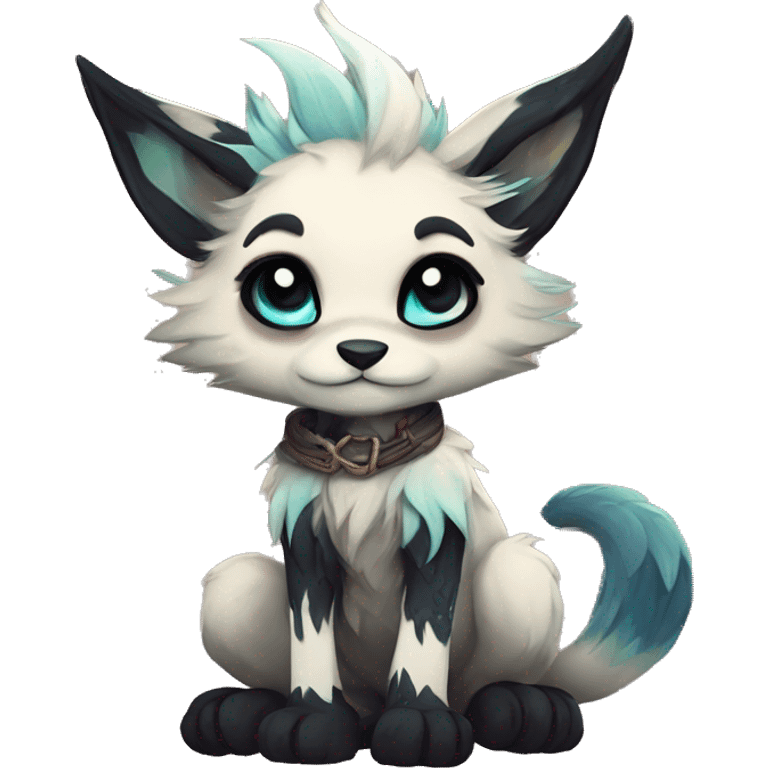 cute Kawaii edgy fantasy animal fursona Fionbri creature by griffsnuff & LiLaiRa & Falvie full body emoji