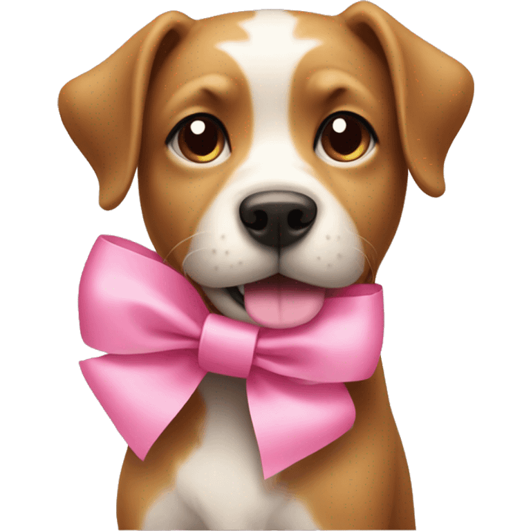 dog with a pink bow  emoji