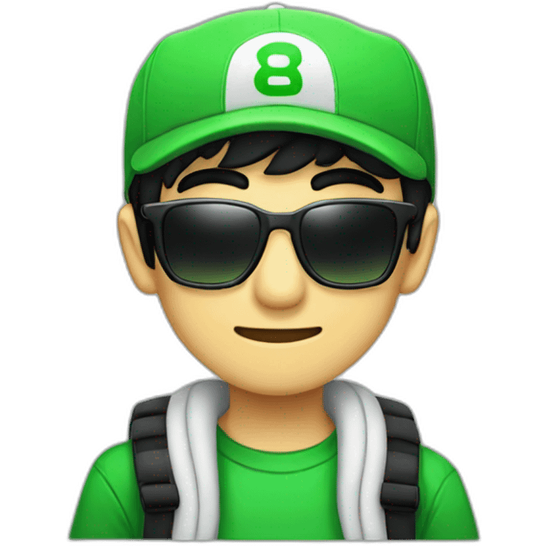 Fernanfloo With Luigi Hat And Sunglasses emoji