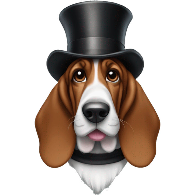 Basset hound with top hat  emoji