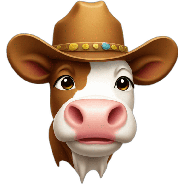 Cow with a cowboy hat emoji