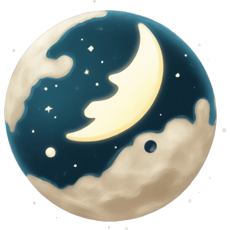 Moon kiss Earth  emoji