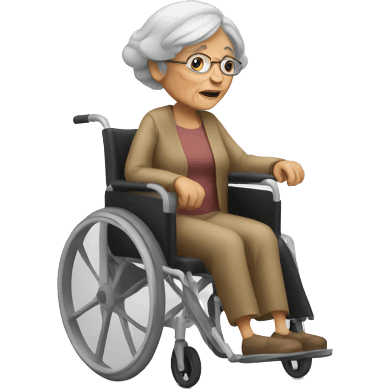 Old woman in wheelchair emoji