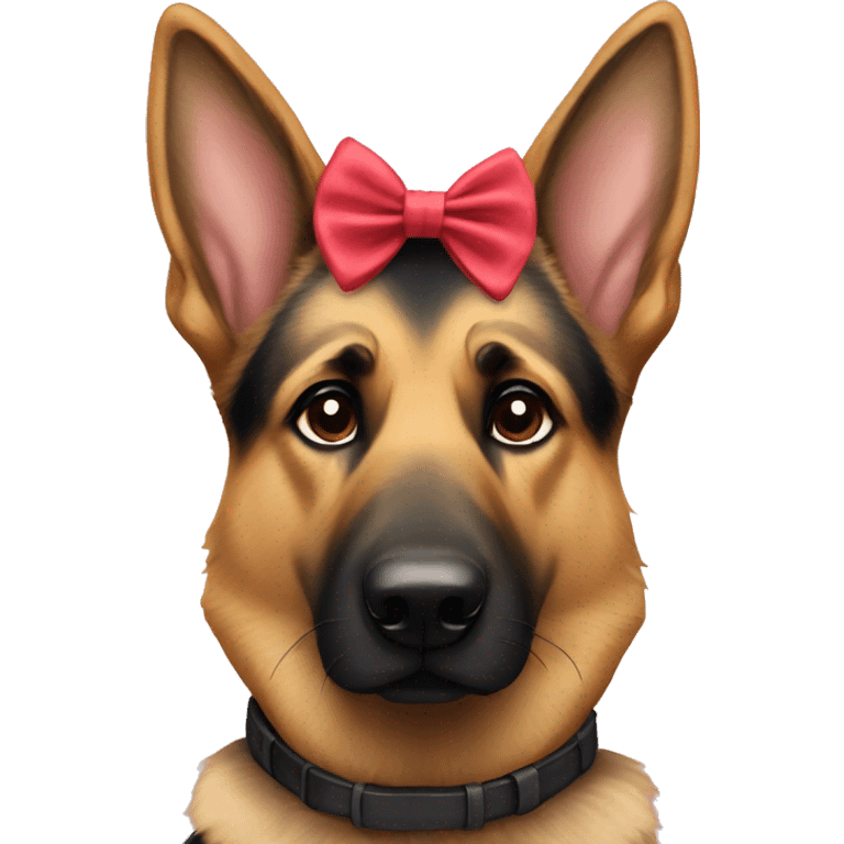 German shepherd with bow emoji