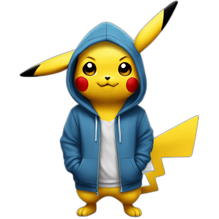 Pikachu wearing a hoodie emoji