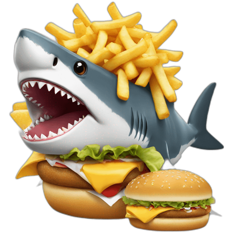 Shark eating McDonald  emoji