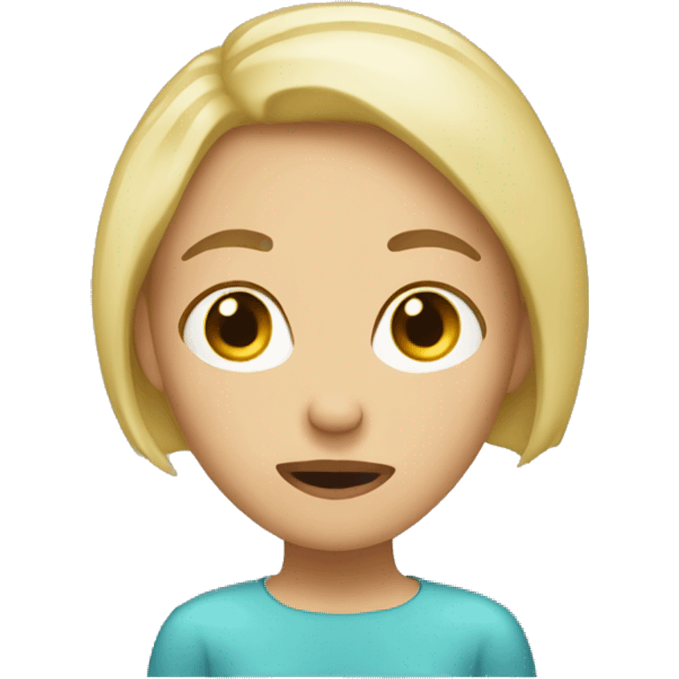 blonde woman with short hair making an whoopsie face after making a mistake  emoji