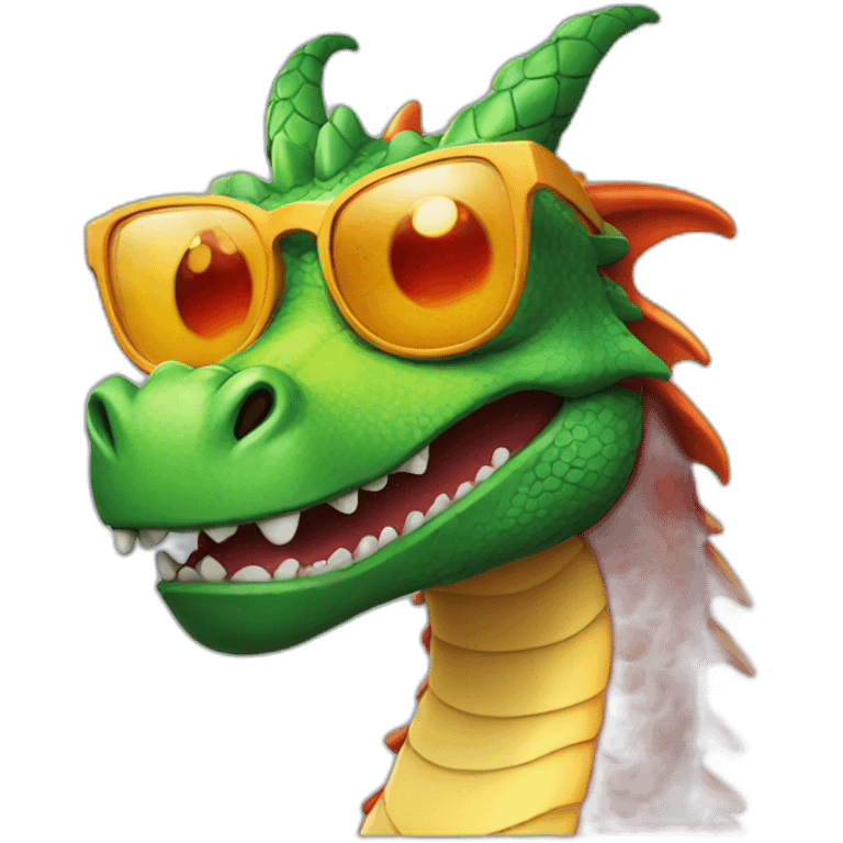 Dragon with colored glasses emoji