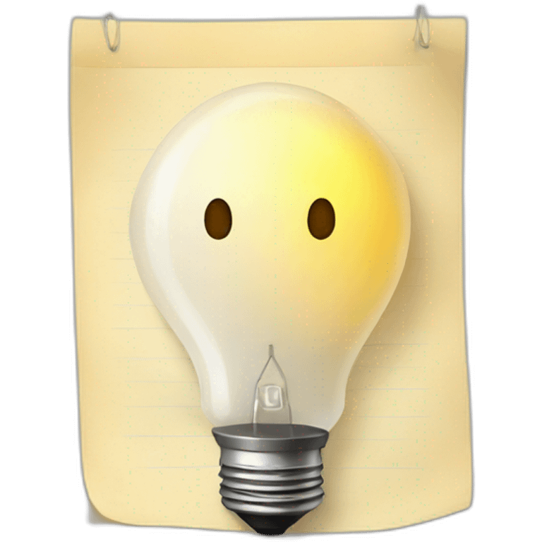 a note paper and light bulb emoji