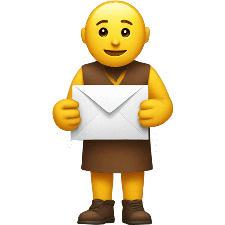 friendly emoji holding a letter in his hand  emoji