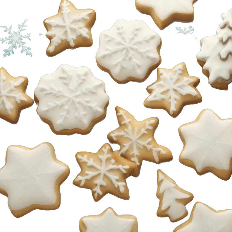 Plate of iced christmas cookies emoji