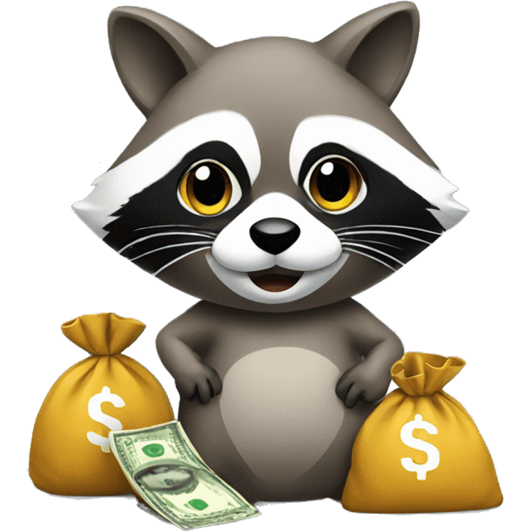 raccoon with money bag emoji