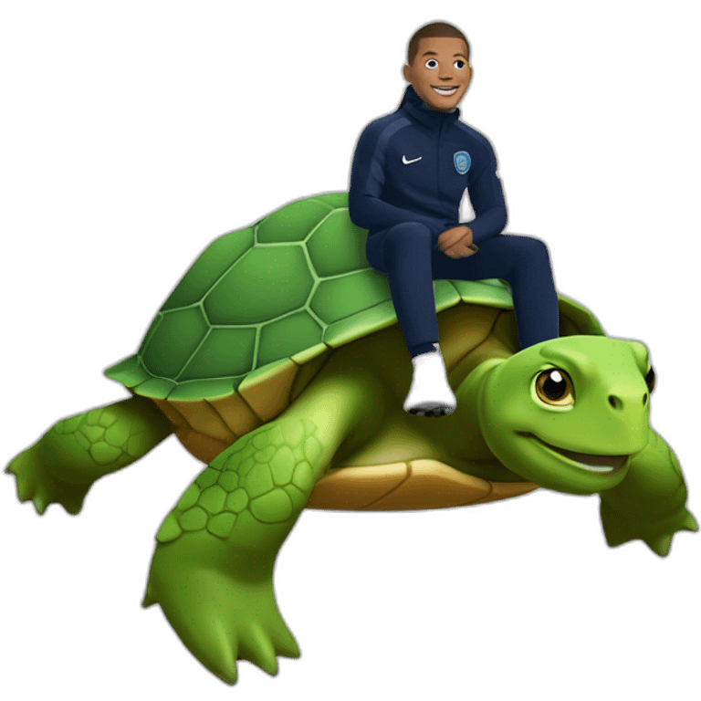 Mbappé sur une tortue emoji