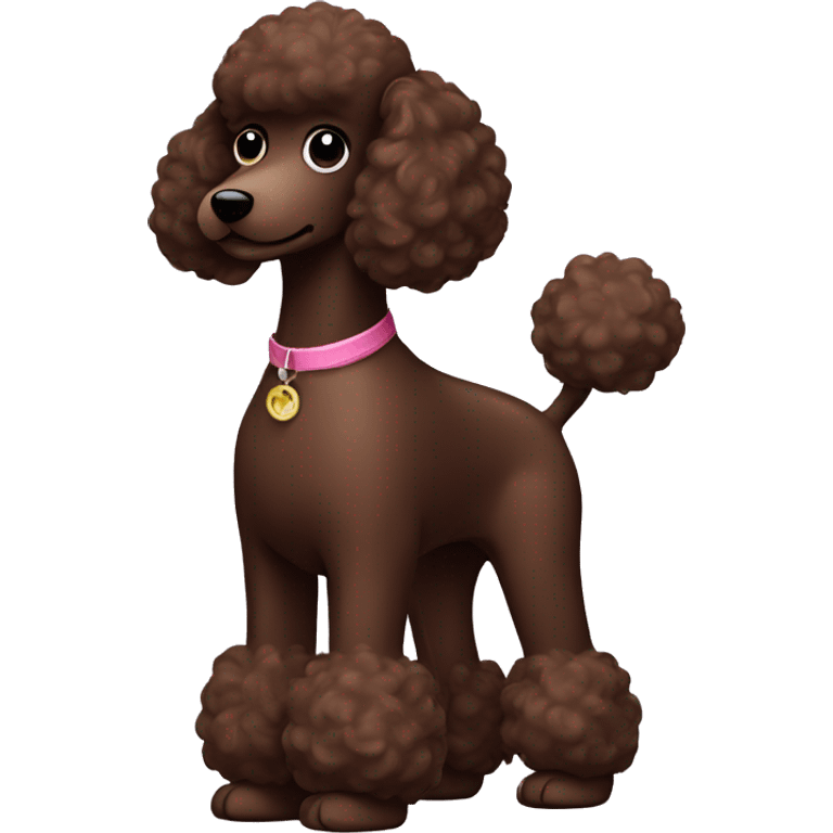 chocolate poodle with modern haircut emoji